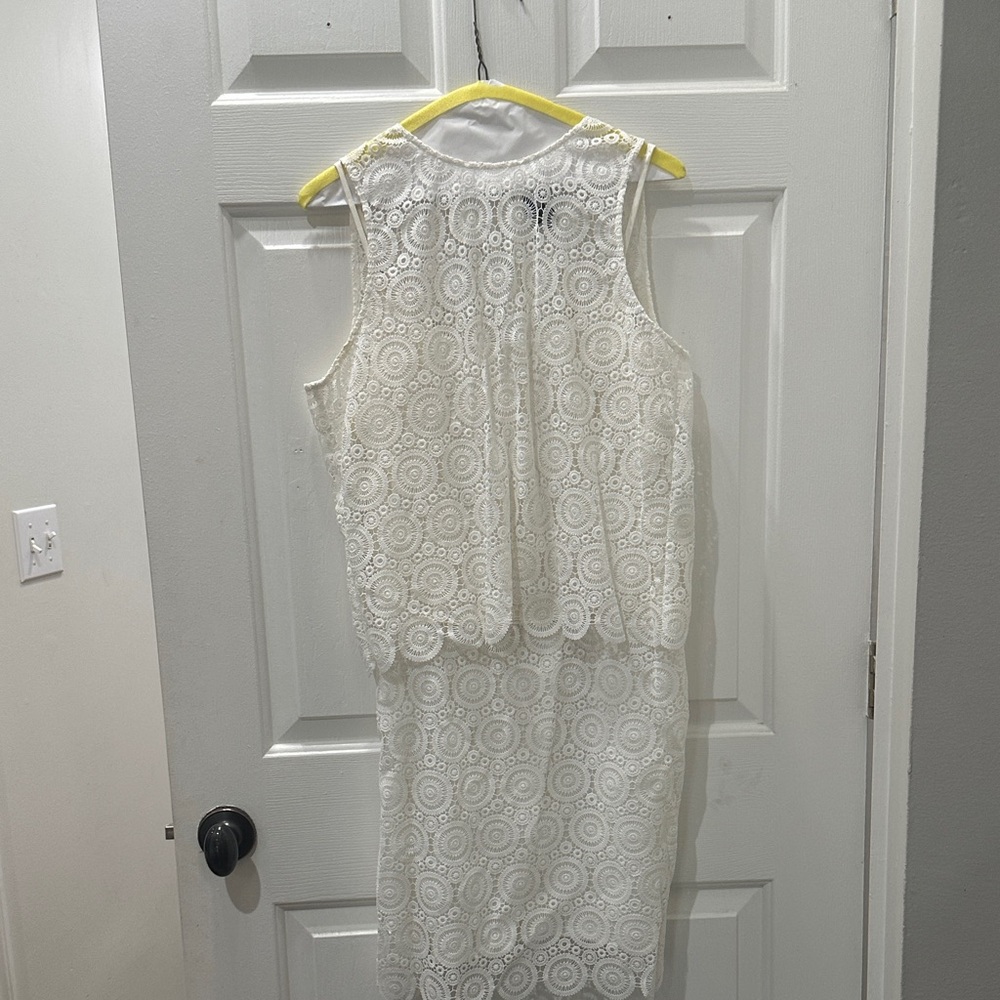 W by Worth Ivory Lace Midi Dress